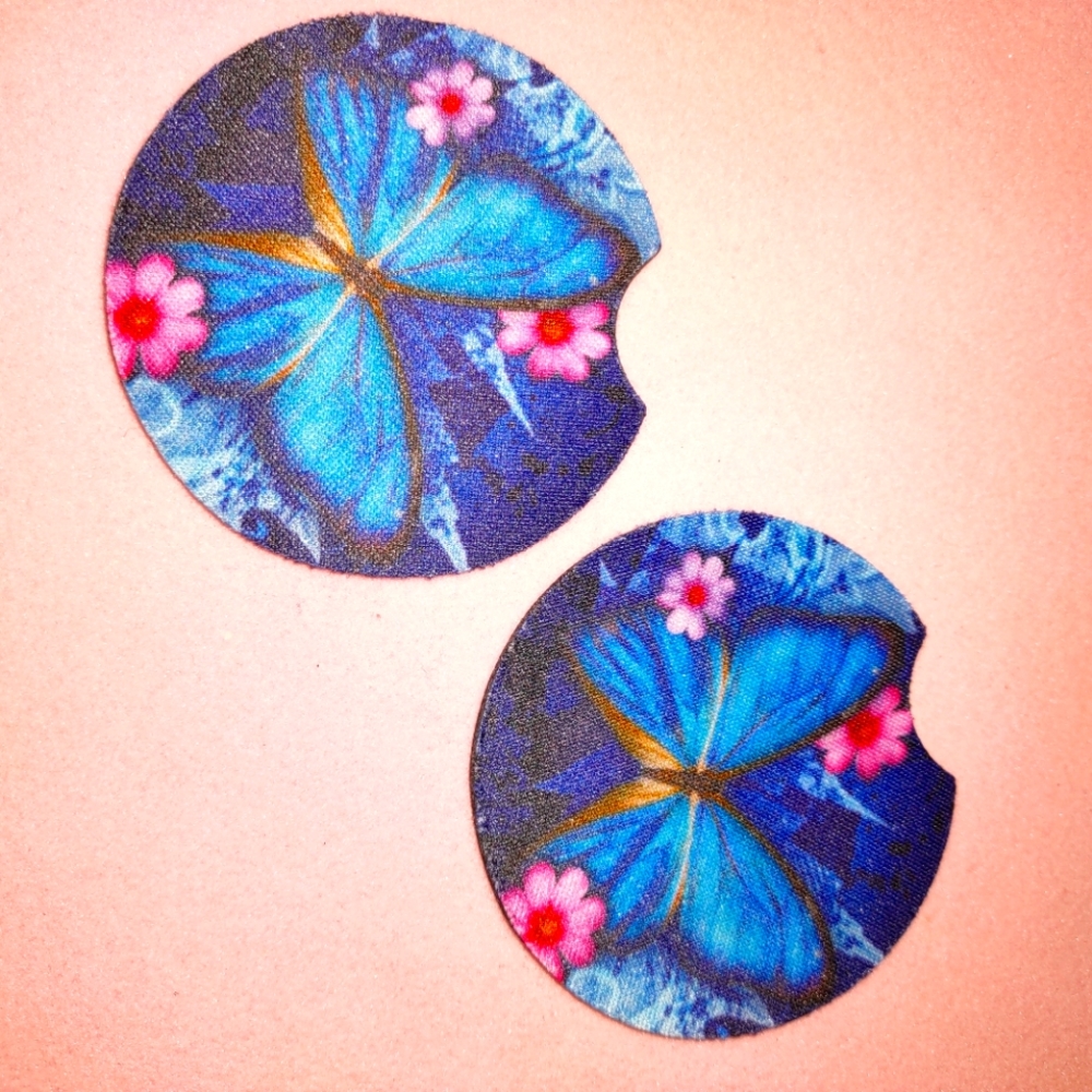 Butterfly Neoprene Car Coasters